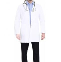 Product Details Name : White Lab Coat for Chemistry Lab Unisex for Students, Doctors, Nurses and Surgeon Cotton Coat . Apron labcoat full sleeves Fabric : Polycotton Sleeve Length : Long Sleeves Pattern : Solid Net Quantity (N) : 1 Sizes : XXS (Length Size : 28 in) XS (Length Size : 28 in) S (Length Size : 29 in) M (Length Size : 30 in) L (Length Size : 30 in) XL (Length Size : 30 in) XXL (Length Size : 30 in) XXXL (Length Size : 32 in) Premium Quality Wrinkle Resistant Poly Cotton Suiting Fabric Material : 65% Polyester 35% Cotton Wash : Wash cold inside-out, tumble dry low.; Perfect Medical Lab coat provides great fit,and function throughout the day. This lab coat is anti-wrinkle, lightweight and unbelievably soft.; Tailored Chic:Our 2-Pocket lab coat offers both function and form. Fashionable yet professional. Unbelievable Feel : The poly cotton material feels durable and crisp. It is vented in the back to keep you comfortable while you're working hard. The notched collar, short sleeves, and front button closure give this lab coat an element of elegance. Whether you're a doctor, dentist, nurse practitioner, student, teacher, or working in a medical lab, we know you can appreciate an abundance of pocket space.; Size : Small; Target Audience:unisex Country of Origin : India