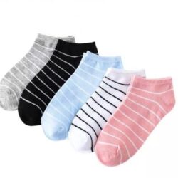 Fashionable Women Ankle Socks Stripe Pack Of 5 Pairs